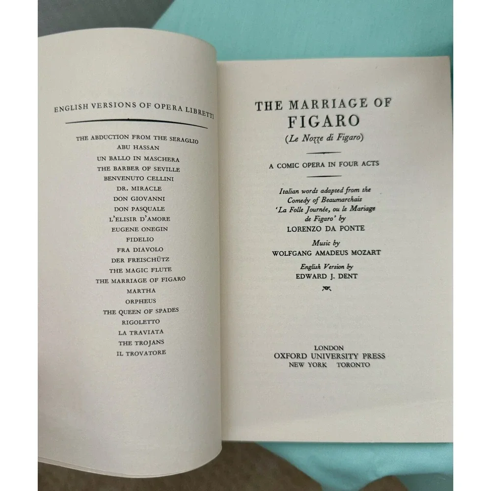 The Marriage of Figaro English Version Edward J. Dent-Reprint 1965-Oxford Press